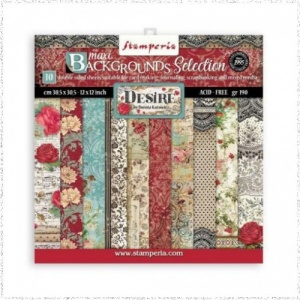 Stamperia Scrapbooking Pad 10 Sheets 30.530.5 cm (12″x12″) Maxi Background Selection Desire